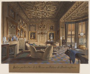 Salon Particulier de la Reine au Palais de Buckingham (Das Wohnzimmer der Königin im Buckingham Palace) von James Roberts