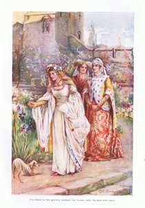 Denn dort im Garten ging die schönste Dame, die er je gesehen hatte von James Shaw Crompton