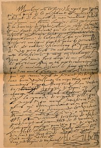 Ein Brief von Königin Elizabeth I 1533-1603 an König James VI 1566-1625, 1898 von James Stillie