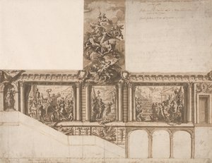 Entwurf für Decken, Wände und Treppenhaus von James Thornhill