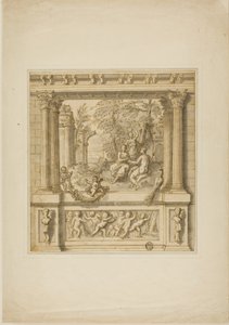 Wanddekoration mit der Geschichte von Egeria und Numa Pompilius