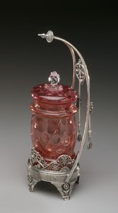Einmachglas auf Ständer mit Zange, ca. 1885 von James W. Tufts Co.