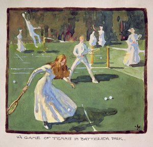 Ein Tennisspiel im Battersea Park