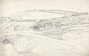 Landschaft mit Bauernhof und Getreidegarben von James Ward