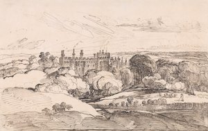 Lea Castle über den Wäldern, 1814 von James Ward