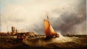 Niederländisches Fischerboot und andere Schiffe von James Webb
