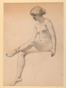 Sitzender weiblicher Akt von James Wells Champney