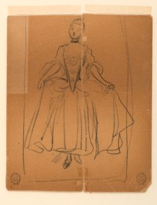 Skizze einer Frau in historischer Kleidung