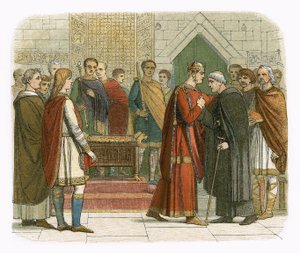 König Wilhelm I. huldigt den englischen Führern von James William Edmund Doyle