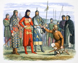 Piers Gavestons Kopf wird dem Earl of Lancaster gezeigt, 1312, 1864 von James William Edmund Doyle
