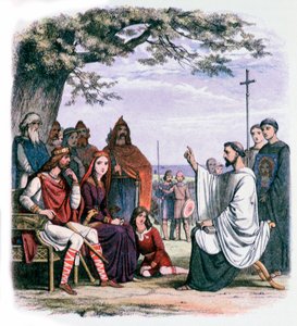 Der heilige Augustinus predigt König Ethelbert und Königin Bertha, 19. Jahrhundert
