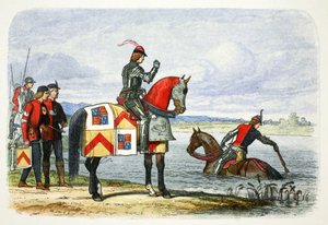 Der Herzog von Buckingham findet den Severn unpassierbar, 1483, 1864 von James William Edmund Doyle