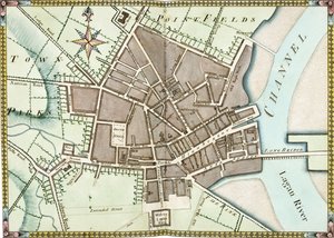Doppelseitiger Aquarellplan von Belfast, ca. 1795