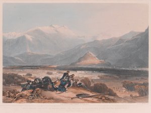 Blick auf Bala Hissai und die Stadt Kabul, mit den britischen Kantonen vom Ba Marco Hill