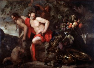 Die Ernte des Silene (Ernte des Silenus) Gemälde von Jan Roos (1591-1638)