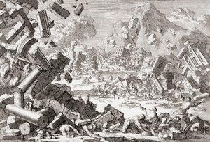 Erdbeben von 1667 in Dubrovnik, Kroatien von Jan (after) Luyken