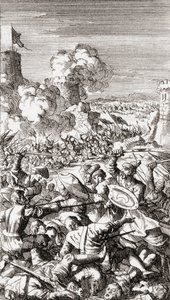 Belagerung von Nikosia, Zypern, durch die Osmanen von Jan (after) Luyken