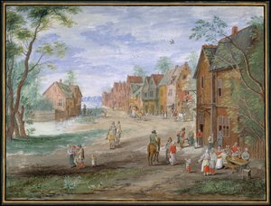 Der Platz in Gouda im Winter von Jan (follower of) Brueghel