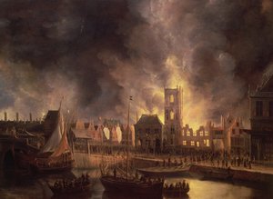 Der große Brand im Alten Rathaus von Amsterdam von Jan Abrahamsz. Beerstraten