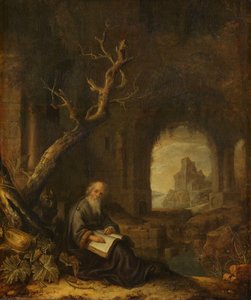 Ein Einsiedler in einer Ruine von Jan Adriaensz. van Staveren