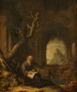 Ein Einsiedler in einer Ruine von Jan Adriansz van Staveren