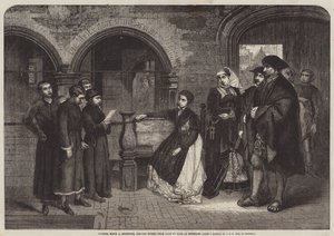 Luther, als Chorsänger, singt Hymnen von Tür zu Tür in Eisenach