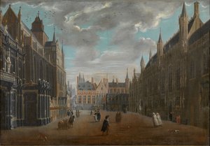 Burgplatz in Brügge, 1696 von Jan Baptist van Meunincxhove