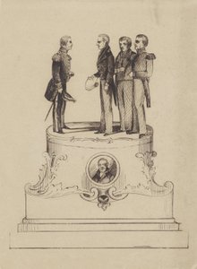 Entwurf für ein Denkmal zum 50-jährigen Jubiläum der Unabhängigkeit des Königreichs der Niederlande im Jahr 1863