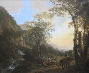 Südliche Berglandschaft mit ruhenden Hirten