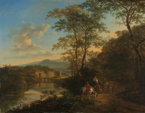 Italienische Landschaft mit der Ponte Lucano über den Aniene, um 1650-1652 von Jan Both