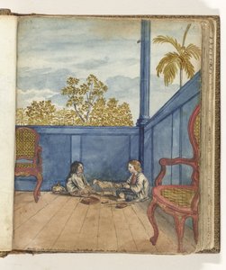 Galerie mit Sohn Jantje und Bietja, einem versklavten Mädchen von Jan Brandes