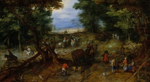 Ein Waldweg mit Reisenden von Jan Brueghel the Elder