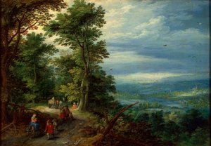 Am Waldrand Die Flucht nach Ägypten von Jan Brueghel the Elder