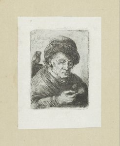 Alter Mann mit Brille und Eule (The Compleat Work of Etchings by John Chalon)