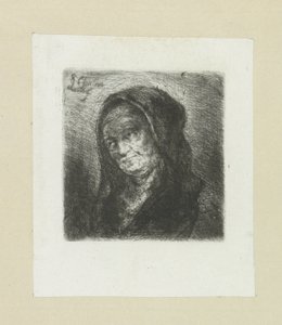 Alte Frau mit schwarzem Schleier