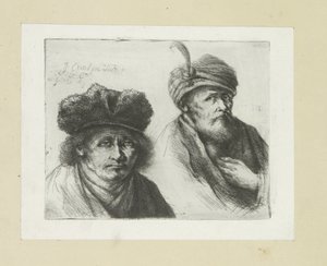 Zwei Männer mit Hut und Turban (Das vollständige Werk der Radierungen von John Chalon)