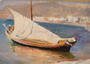 Boot mit Segel - Jalta. Aus der Reise auf die Krim