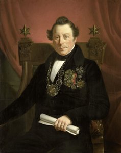 Porträt von Coenraad van Hulst, Schauspieler, als Präsident der Kunstförderungsgesellschaft VW in Amsterdam (benannt nach den Gründern Casper Vreedenberg und Jan van Well)