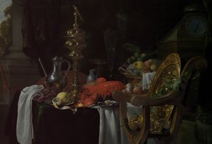 Stillleben: Eine Bankettszene, wahrscheinlich ca. 1640-41 von Jan Davidsz de Heem