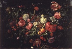 Stillleben mit Blumen und Früchten von Jan Davidsz de Heem