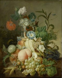 Stillleben mit Blumen und Früchten