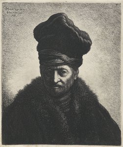Büste eines Mannes mit Pelzmütze von Jan Gillisz. van Vliet