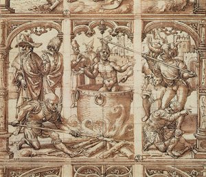 Martyrium des heiligen Johannes des Evangelisten von Jan Gossaert