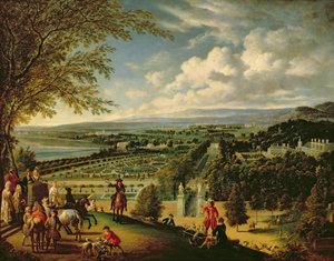 Aufbruch zur Jagd am Stadtrand von London von Jan Griffier