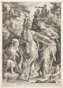 Minerva und Merkur rüsten Perseus für seine Begegnung mit Medusa von Jan Harmensz. Muller
