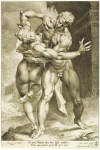 Die Entführung einer Sabinerin, Frontalansicht von Jan Harmensz. Muller