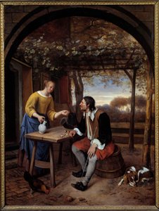 Die Rast des Reisenden. Gemälde von Jan Steen (1626-1679)