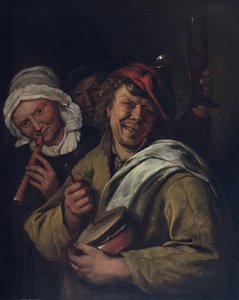 Der Rommelpot: Innenraum mit drei Figuren