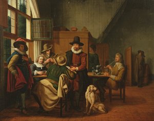 Innenraum einer Taverne von Jan Josef the Elder Horemans