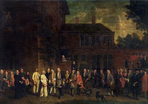Die Mitglieder der Fechtergilde begrüßen den Abt von Sint-Michiels von Jan Josef the Younger Horemans